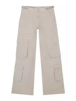 Джинсы карго с широкими штанинами Pull&Bear, цвет Kitt