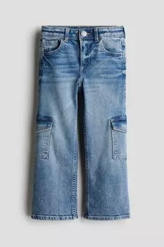 Джинсы карго с вырезом H&M, синий
