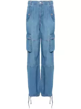 Джинсы карго с завышенной талией MOSCHINO JEANS, синий