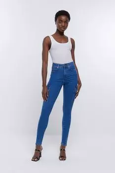 Джинсы-Карго скинни River Island, синий