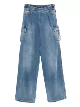 Джинсы-карго со складками спереди Ermanno Scervino, синий