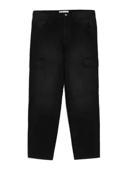 Джинсы-карго свободного кроя Bershka, черный