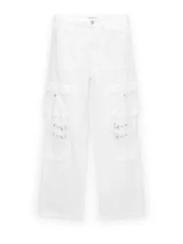 Джинсы-карго свободного кроя Pull&Bear, белый