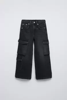 Джинсы карго ZARA, черный