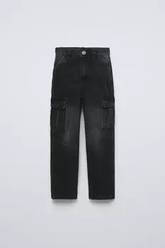 Джинсы карго ZARA, черный