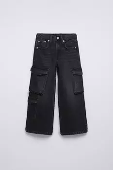 Джинсы карго ZARA, черный