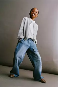 Джинсы карго ZARA, синий