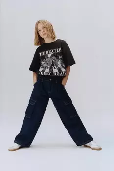 Джинсы карго ZARA, синий