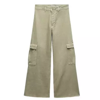 Джинсы-карго женские Zara ZW The Marine, светло-зеленый