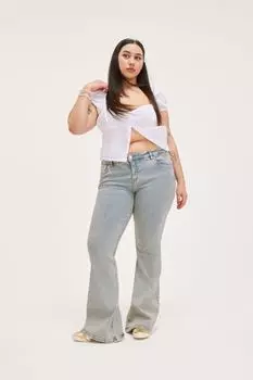 Джинсы katsumi с расклешенной талией и заниженной талией Monki, бежевый