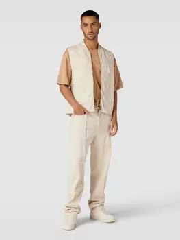 Джинсы классического кроя в стиле пэчворк KARL KANI, кремовый