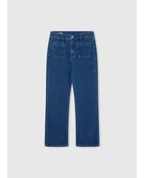 Джинсы-клеш для девочек с передними накладными карманами Pepe Jeans, синий