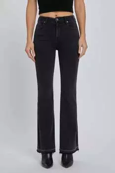 Джинсы-клеш Happi Slit в черном цвете HIDDEN