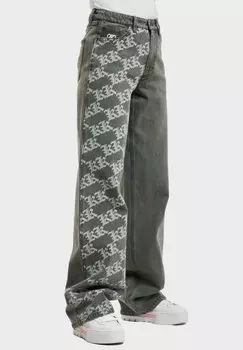 Джинсы клеш Karl Kani KK OG OLD ENGLISH EXTRA WIDE, цвет Light Gray