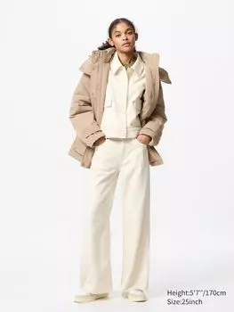 Джинсы-Клеш с драпировкой Uniqlo, цвет 30 бежевый