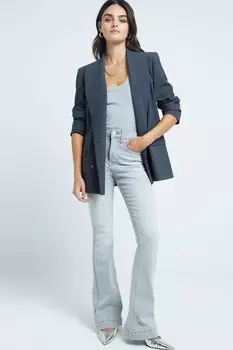 Джинсы клеш с высокой посадкой и утягивающим эффектом на животе River Island, серый