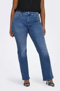 Джинсы клеш с высокой талией Sally Only Curve, синий