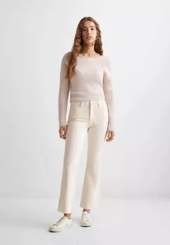 Джинсы-клеш Slim Fit Mango, бежевый