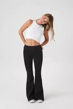 Джинсы-клеш со средней посадкой Forever 21, черный