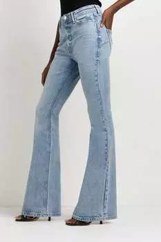 Джинсы-Клеш со средней посадкой и расклешенными штанинами River Island, синий