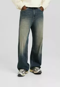 Джинсы-клеш Super Baggy Bershka, цвет blue-grey