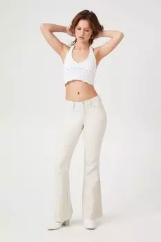 Джинсы-клеш, связанные крючком Forever 21, ванилла