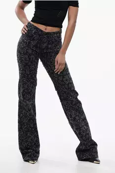 Джинсы клеш удлиненные Off-White, черный/серый