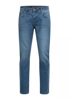 Джинсы комфортного кроя, базовый образ, свободный крой INDUMENTUM, синий