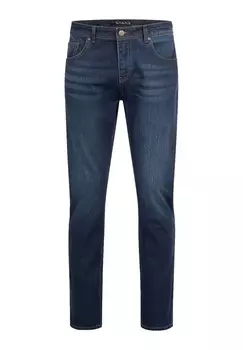 Джинсы комфортного кроя, базовый образ, свободный крой INDUMENTUM, темно-синий