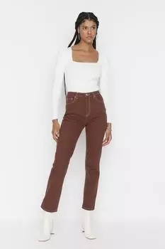 Джинсы - Коричневые - Bootcut Trendyol, коричневый