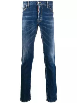 Джинсы кроя слим с эффектом потертости Dsquared2, синий