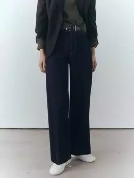 Джинсы-кюлоты catherin с высокой посадкой Mango, темно-синий