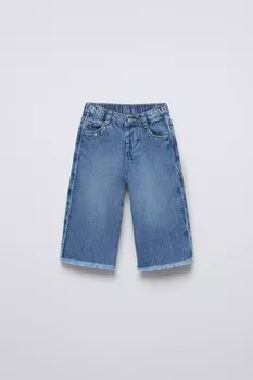 Джинсы-кюлоты с сердечками ZARA, синий