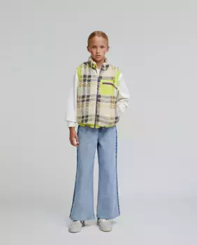 Джинсы-кюлоты слегка эластичного кроя для девочек Scalpers, синий