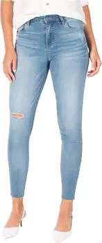 Джинсы KUT from the Kloth Connie High-Rise Ankle Skinny with Raw Hem in Abiding/Medium Base Wash, цвет Abiding/Medium Base Wash
