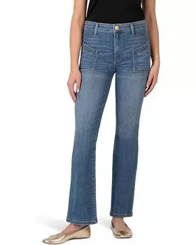 Джинсы KUT from the Kloth Kelsey High-Rise Ankle Flare-Frt & Bck Patch Pockets, цвет Inspiration