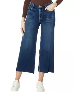 Джинсы KUT from the Kloth Meg High-Rise Fab Ab Wide Leg Raw Hem In Yielded, цвет Yielded