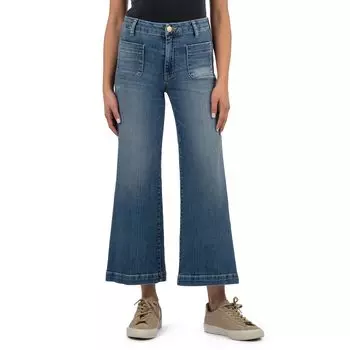 Джинсы KUT from the Kloth Meg High Rise Wide Leg W Patch Pockets Regular Hem, цвет Effectiveness with Dark Base Wash