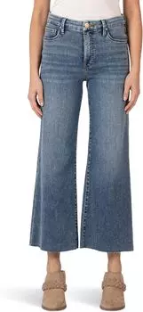 Джинсы KUT from the Kloth Meg High Rise Fab Ab Wide Leg Raw Hem, цвет Gripping