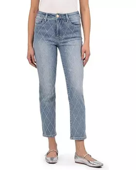 Джинсы KUT from the Kloth Reese High-Rise Fab Ab Ankle Straight Regular Hem In Gifted, цвет Gifted