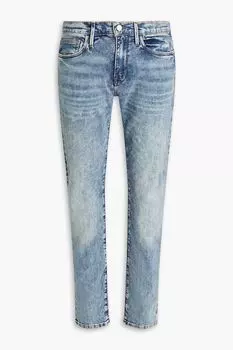 Джинсы L'Homme узкого кроя с выцветшими бакенбардами FRAME, синий