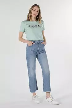 Джинсы Laris с завышенной талией выше щиколотки Colin'S, синий