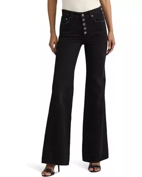 Джинсы LAUREN Ralph Lauren Petite High-Rise Flare Jean, черный