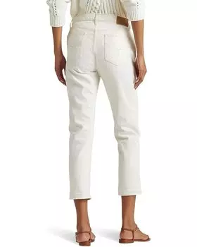Джинсы LAUREN Ralph Lauren Petite Patchwork Relaxed Tapered Ankle Jeans in Cream Wash, цвет Cream Wash