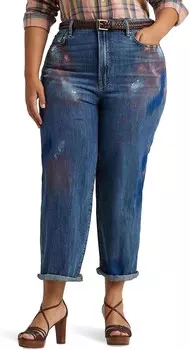 Джинсы LAUREN Ralph Lauren Plus-Size High-Rise Relaxed Cropped Jean, цвет Atlas Wash