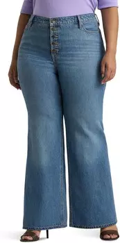 Джинсы LAUREN Ralph Lauren Plus-Size High-Rise Flare Jean, цвет Mirabeau Wash
