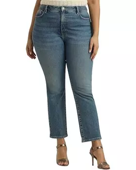 Джинсы Lauren Ralph Lauren Plus Size High-Rise Straight Ankle Jeans, цвет Dusk Indigo Wash