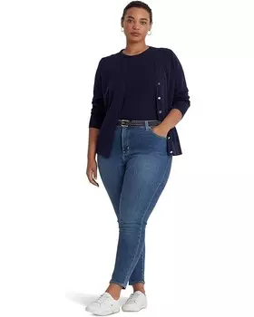 Джинсы LAUREN Ralph Lauren Plus Size Mid-Rise Straight Ankle, цвет Legacy Wash