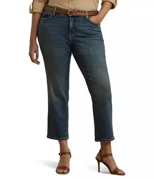 Джинсы Lauren Ralph Lauren Plus Size Mid-Rise Straight Ankle Ankle Straight, цвет Haze Wash