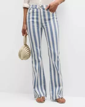 Джинсы Le Easy с расклешенными полосками FRAME, цвет Clear Blue Stripe